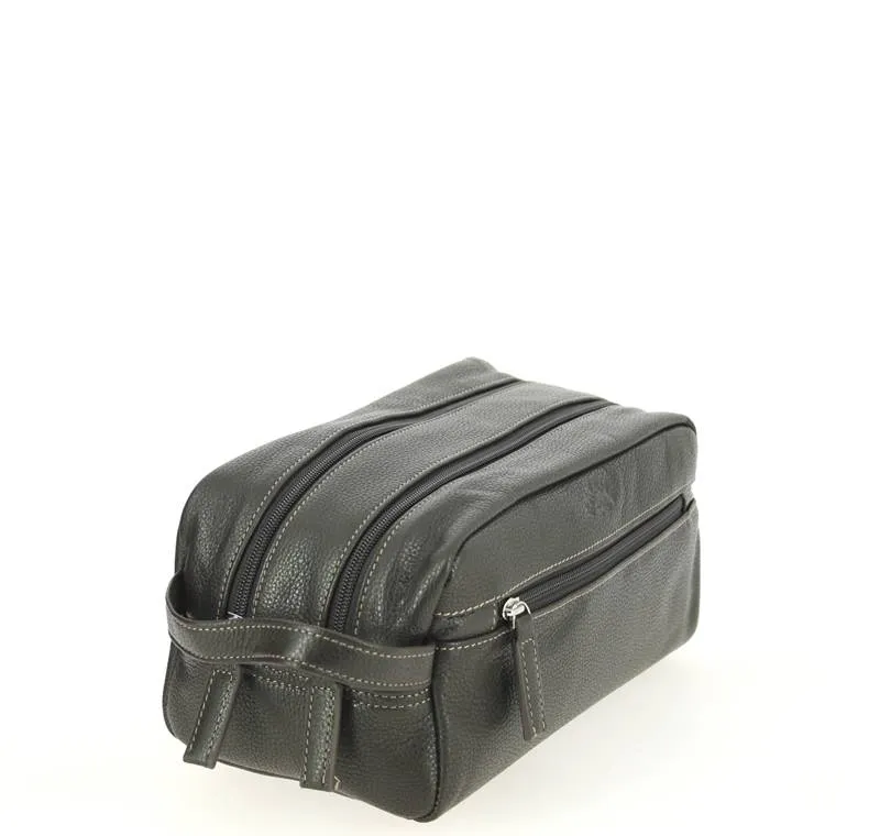 Trousse de toilette KATANA en cuir Marron Foncé