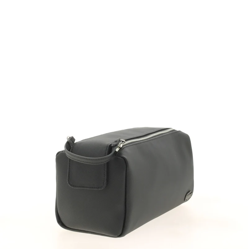 Trousse de Toilette LACOSTE Double Zip Men's Classic en Petit Piqué Uni Black