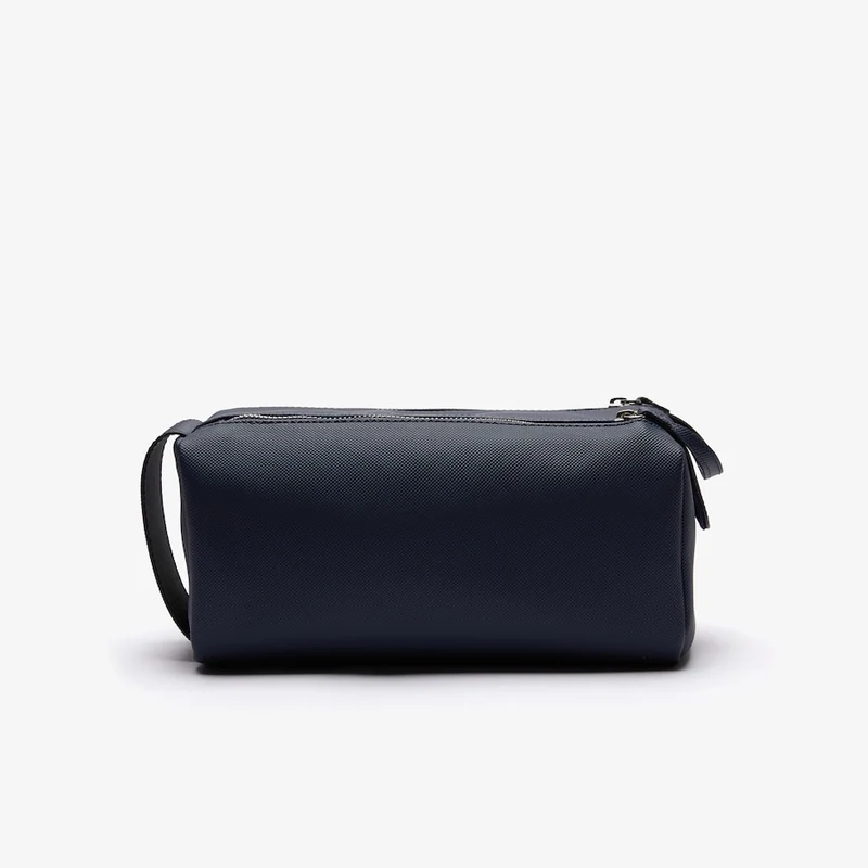 Trousse de Toilette LACOSTE Double Zip Men's Classic en Petit Piqué Uni Black