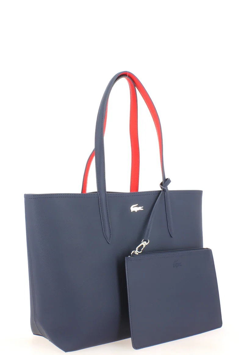 Sac Cabas Lacoste Réversible Bleu Rouge