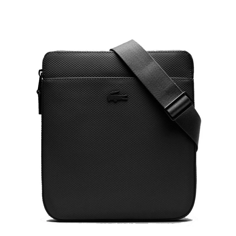 Sacoche LACOSTE PLATE Cuir CHANTACO Noir