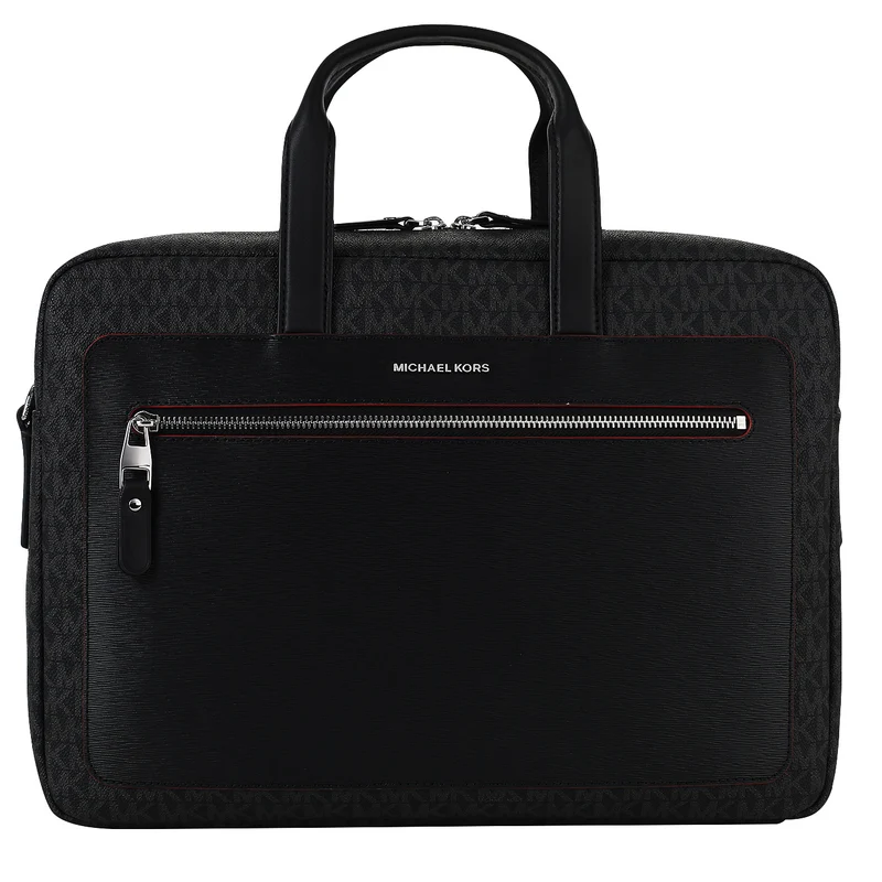Porte-documents Michael Kors Hudson en cuir grainé à logo