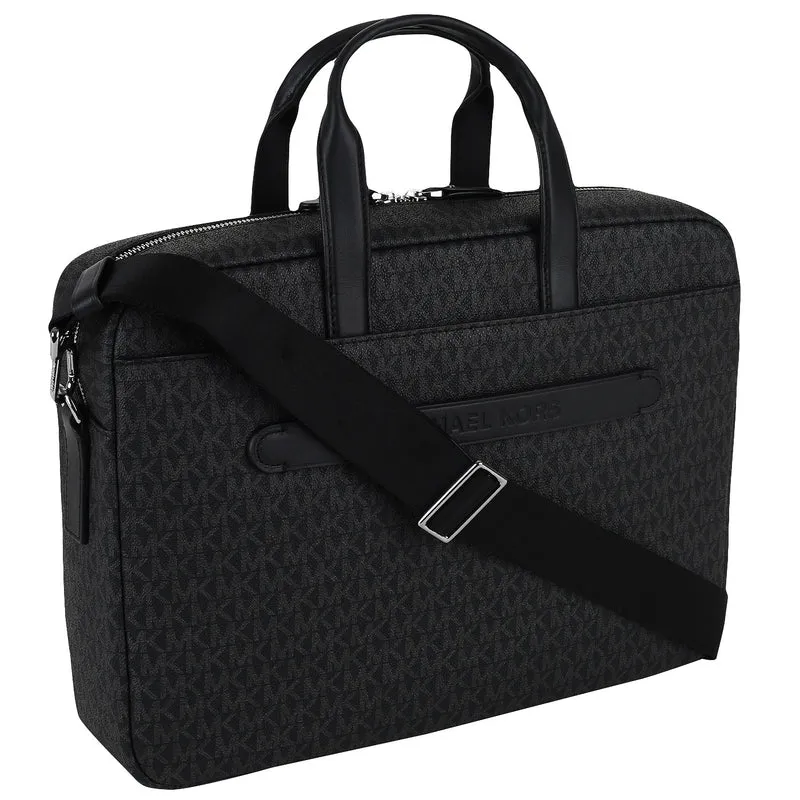 Porte-documents Michael Kors Hudson en cuir grainé à logo