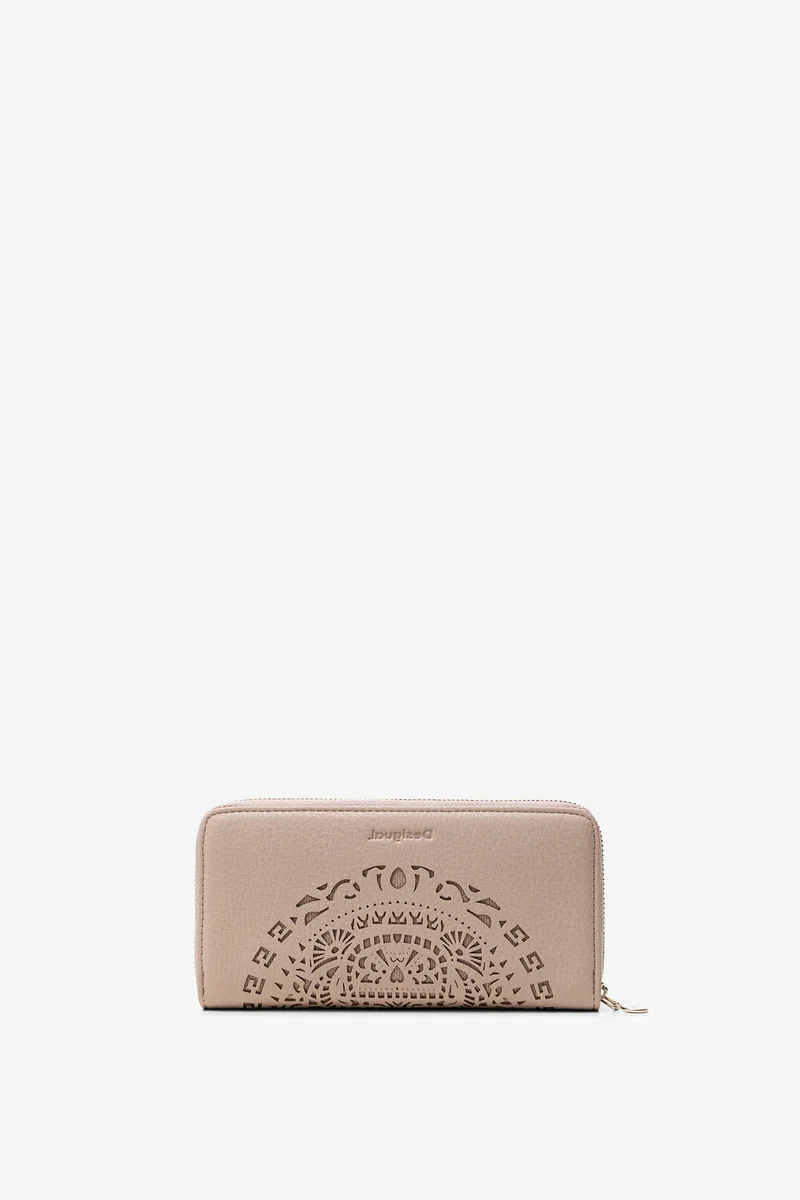 Portefeuille Desigual Mone Tribal Zip Aro Crudo Beige