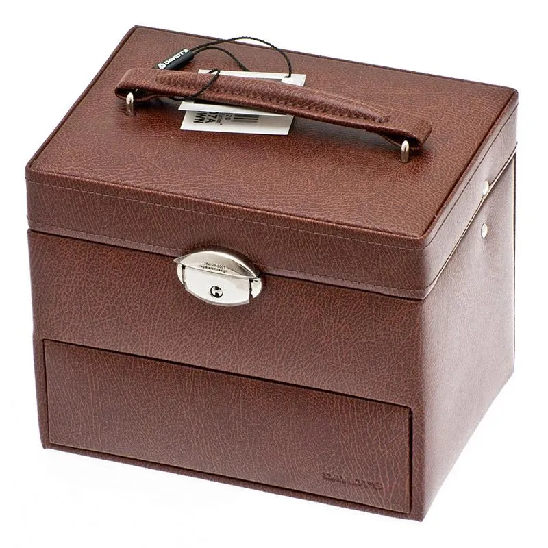 Petit Coffret à bijoux carre euclide Davidt's marron