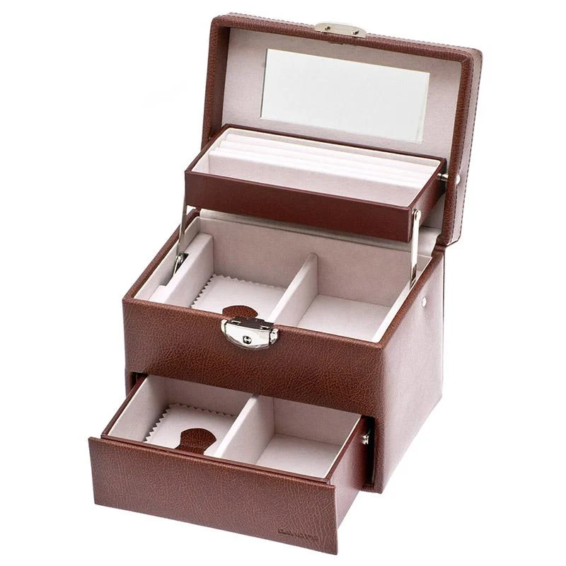 Petit Coffret à bijoux carre euclide Davidt's marron