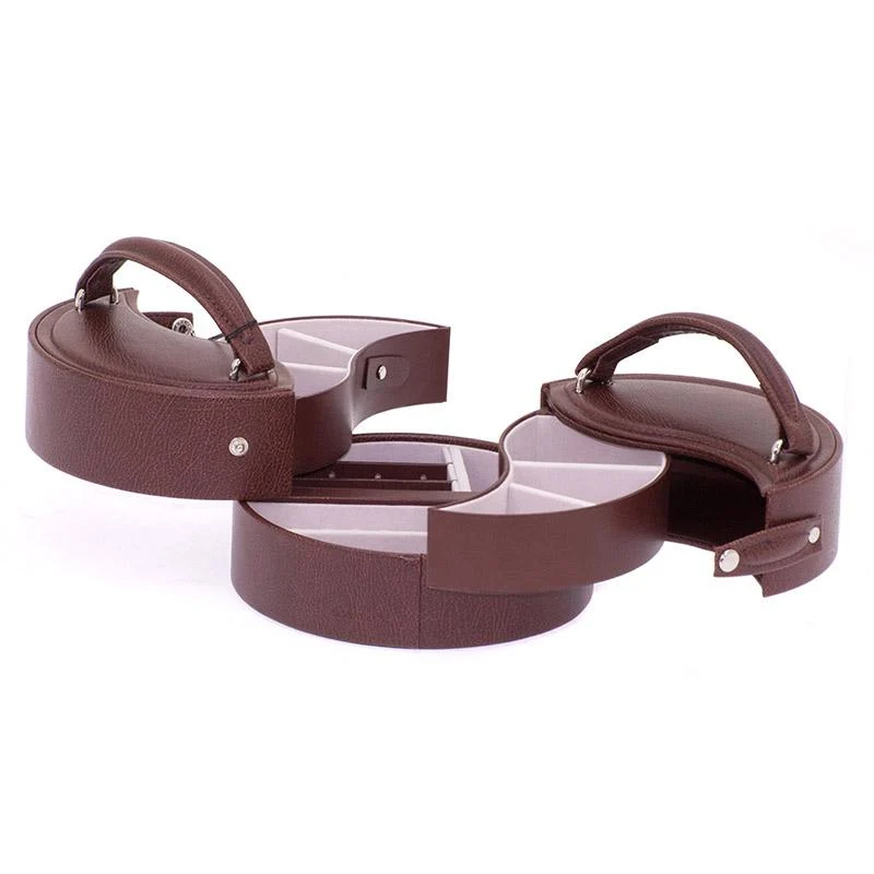 COFFRET BIJOUX DAVIDT'S EUCLIDE ROND-Marron