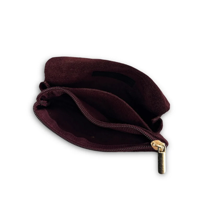 Pochette porte-monnaie en daim COMPO SUEDE Bordeaux