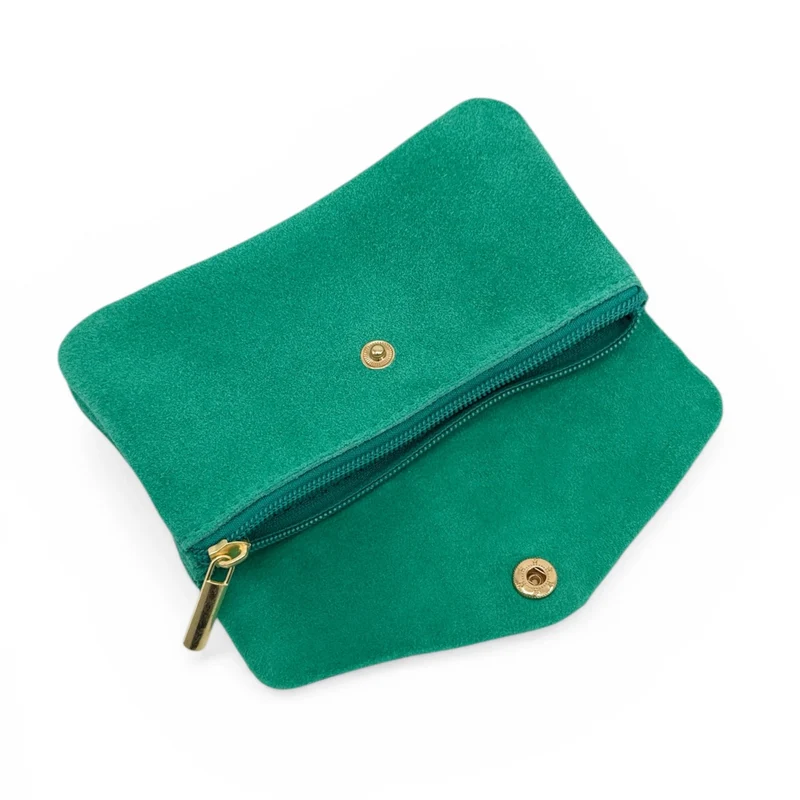 Pochette porte-monnaie en daim COMPO SUEDE Vert émeraude