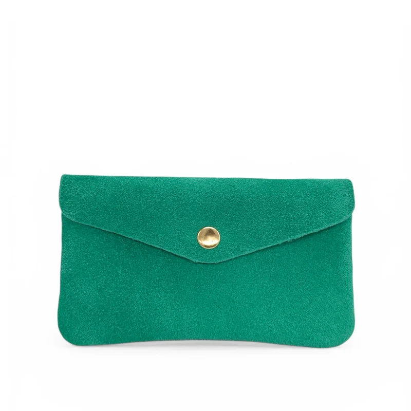 Pochette porte-monnaie en daim COMPO SUEDE Vert émeraude