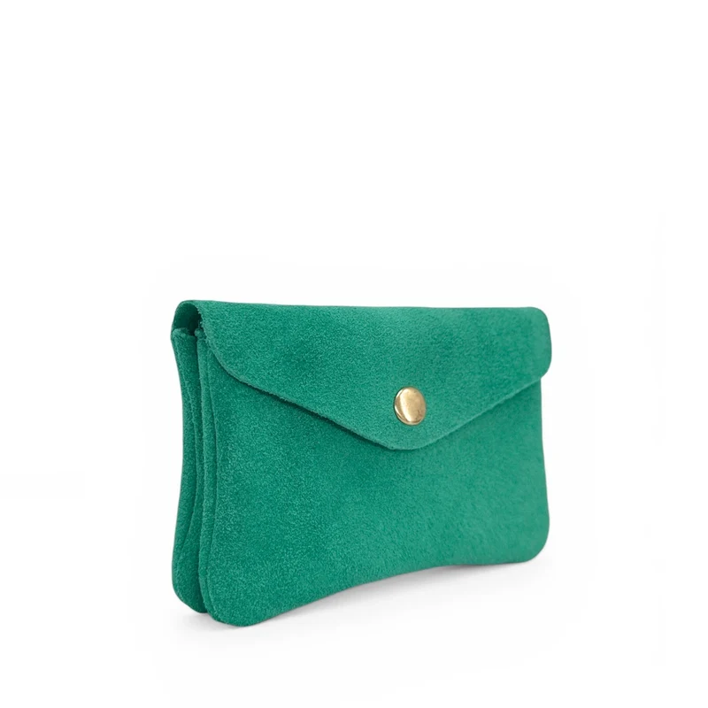 Pochette porte-monnaie en daim COMPO SUEDE Vert émeraude