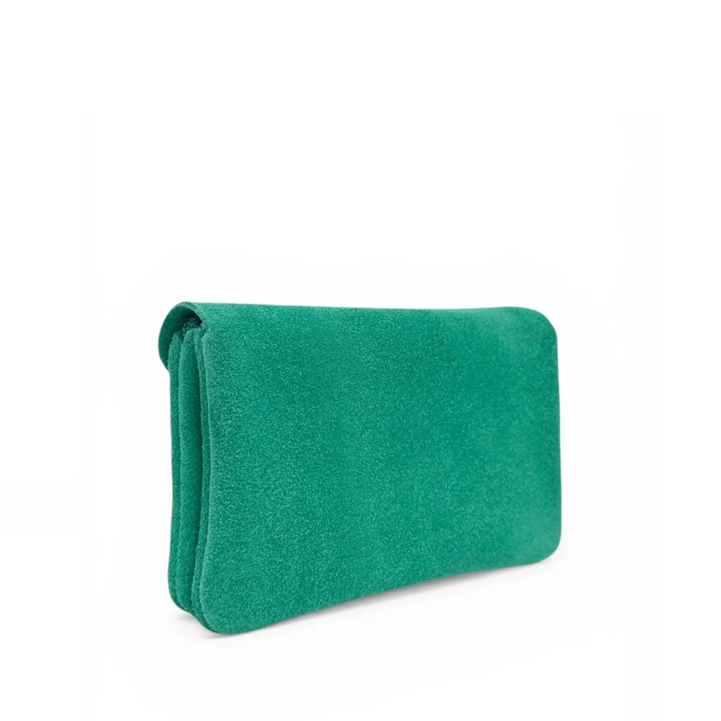 Pochette porte-monnaie en daim COMPO SUEDE Vert émeraude