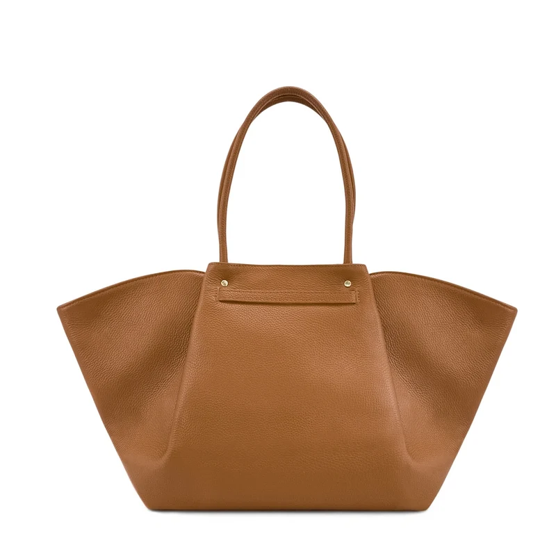 Sac cabas en cuir grainé et daim OFF CAMPUS Marron camel