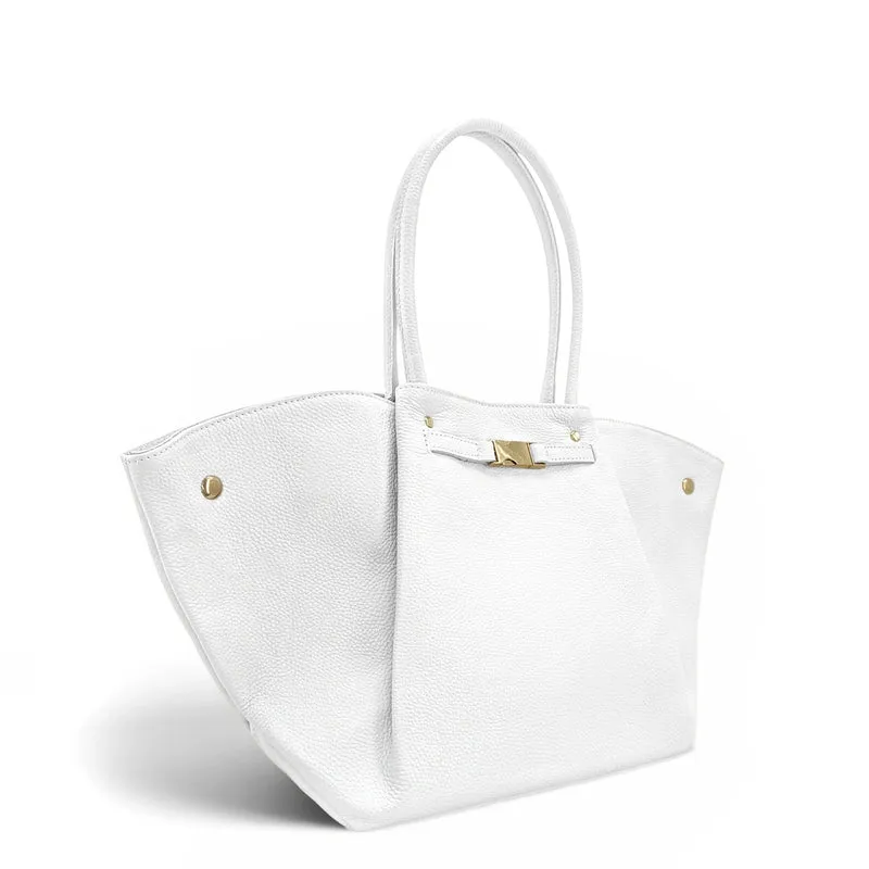 Sac cabas en cuir grainé CAMPUS Blanc