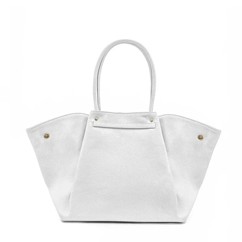 Sac cabas en cuir grainé CAMPUS Blanc