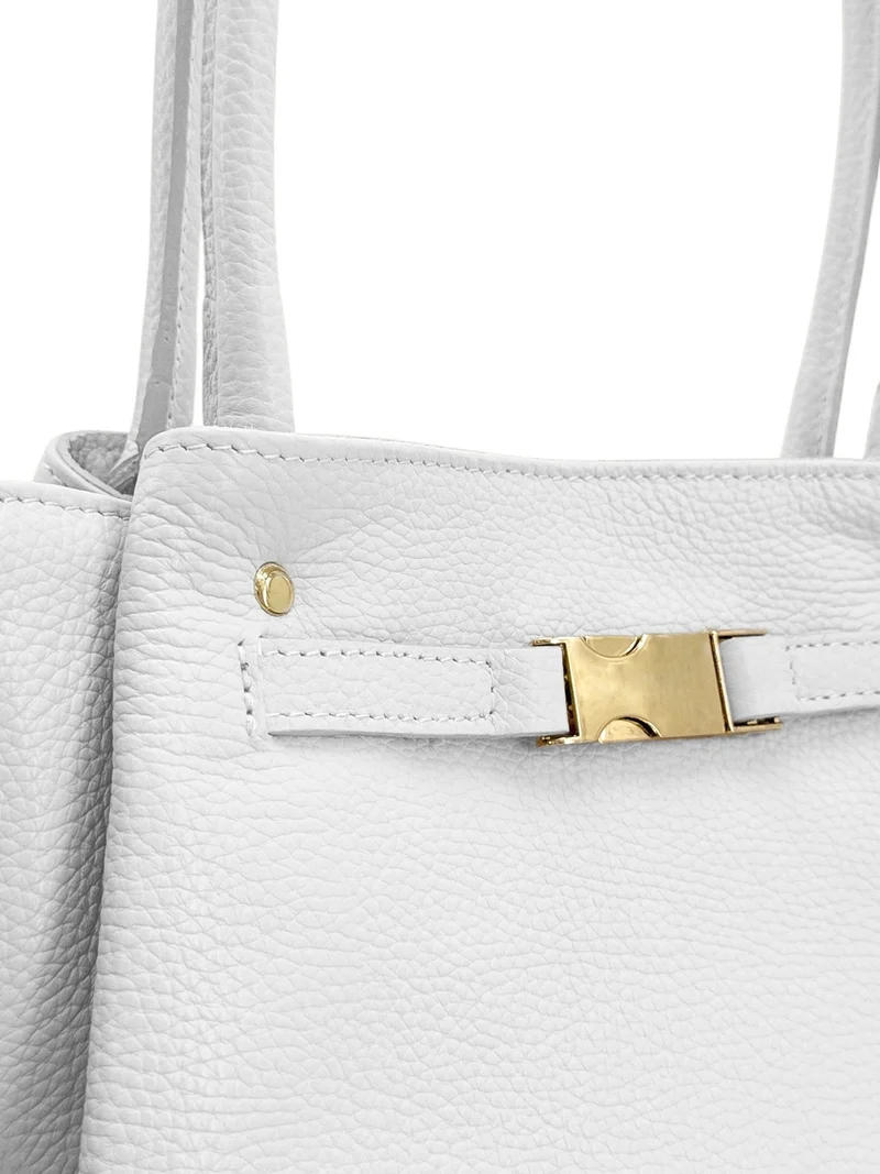 Sac cabas en cuir grainé CAMPUS Blanc