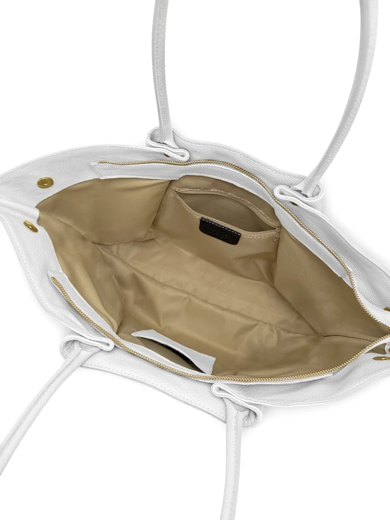 Sac cabas en cuir grainé CAMPUS Blanc