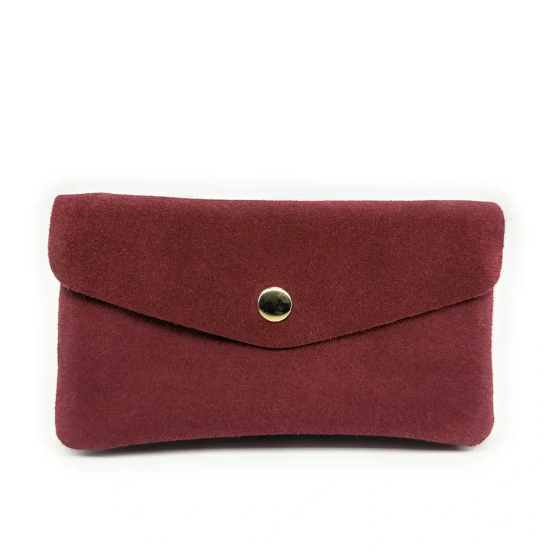 Pochette porte-monnaie en daim COMPO SUEDE Rouge bordeaux