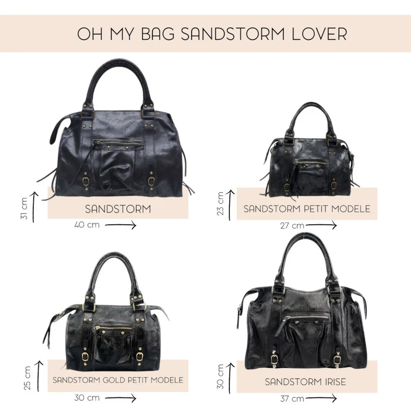 Sac à main en cuir brossé SANDSTORM Blanc nuage