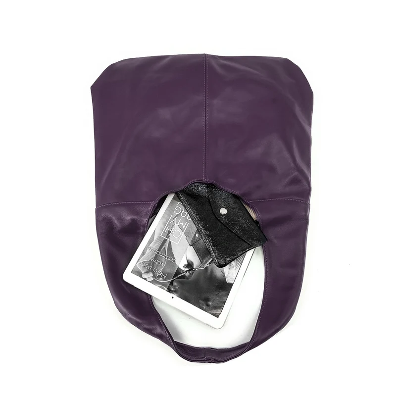 Sac HOBO en cuir lisse NEW AGE Violet
