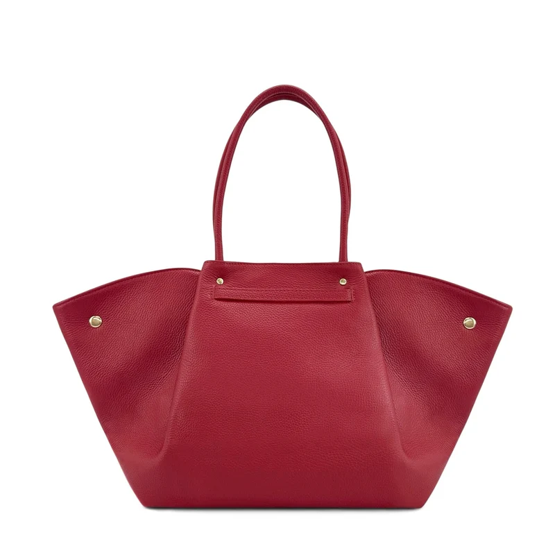 Sac cabas en cuir grainé CAMPUS Rouge intense