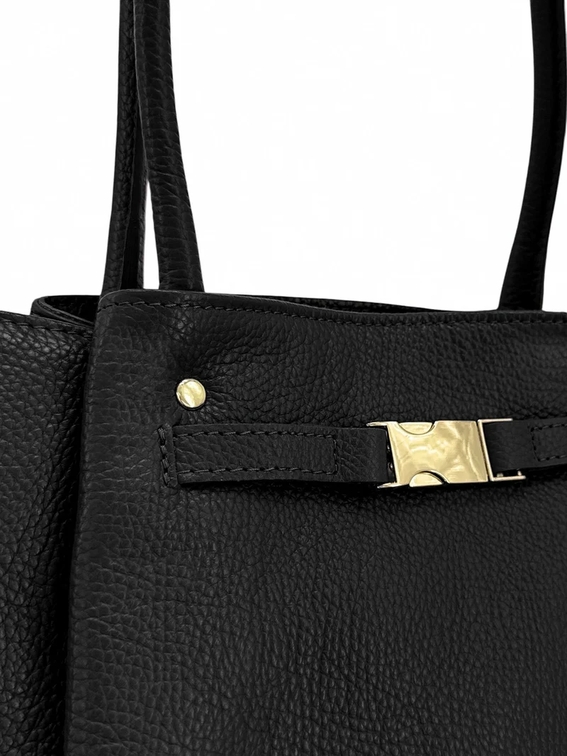 Sac cabas en cuir grainé CAMPUS Noir