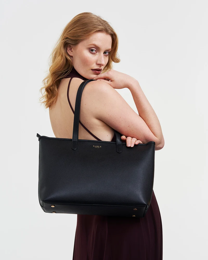 Laura Celestial Black Grab Tote