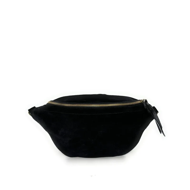 Sac banane en daim LILOU SUEDE Noir