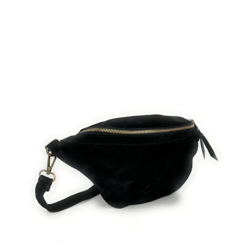 Sac banane en daim LILOU SUEDE Noir