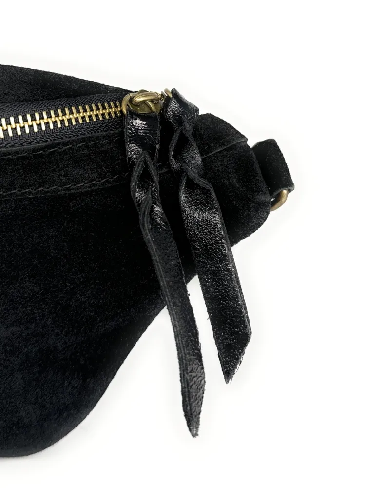 Sac banane en daim LILOU SUEDE Noir