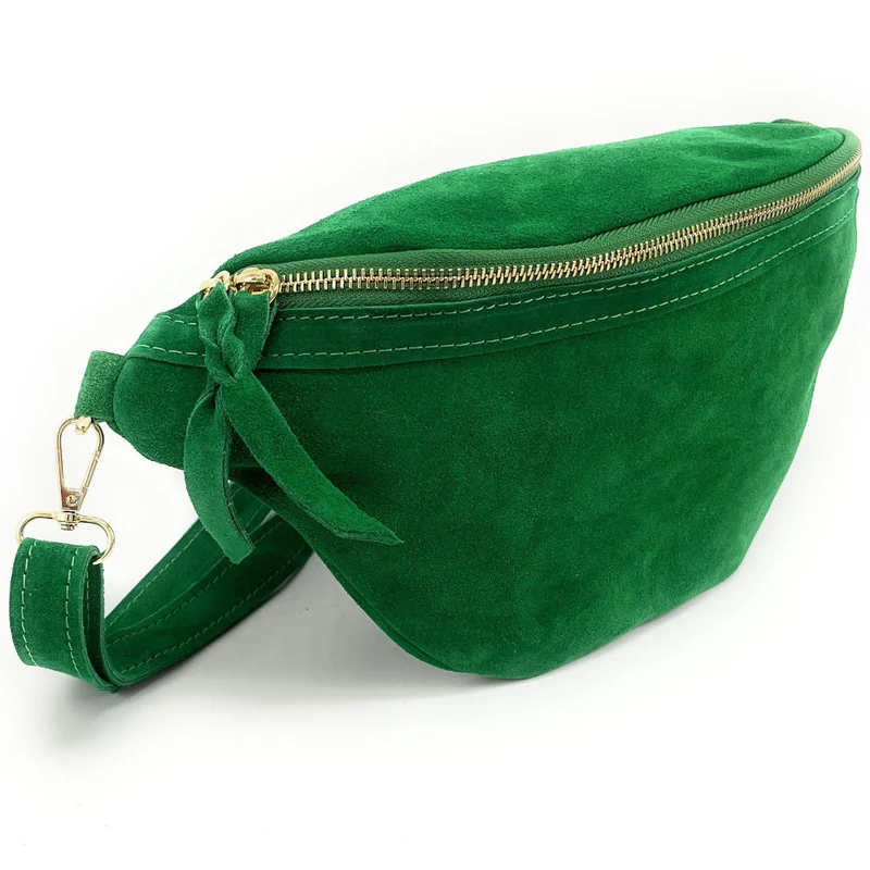 Sac banane en daim LILOU SUEDE Vert anglais