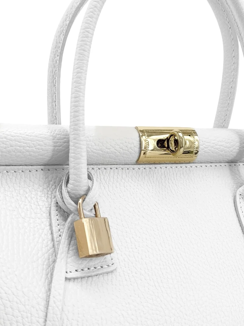 Sac bowling en cuir grainé TROCADERO Blanc