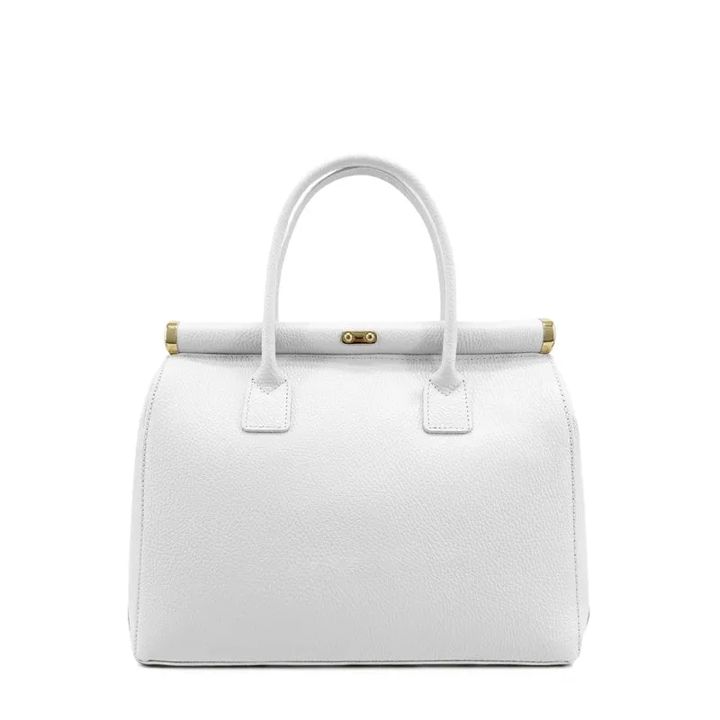 Sac bowling en cuir grainé TROCADERO Blanc