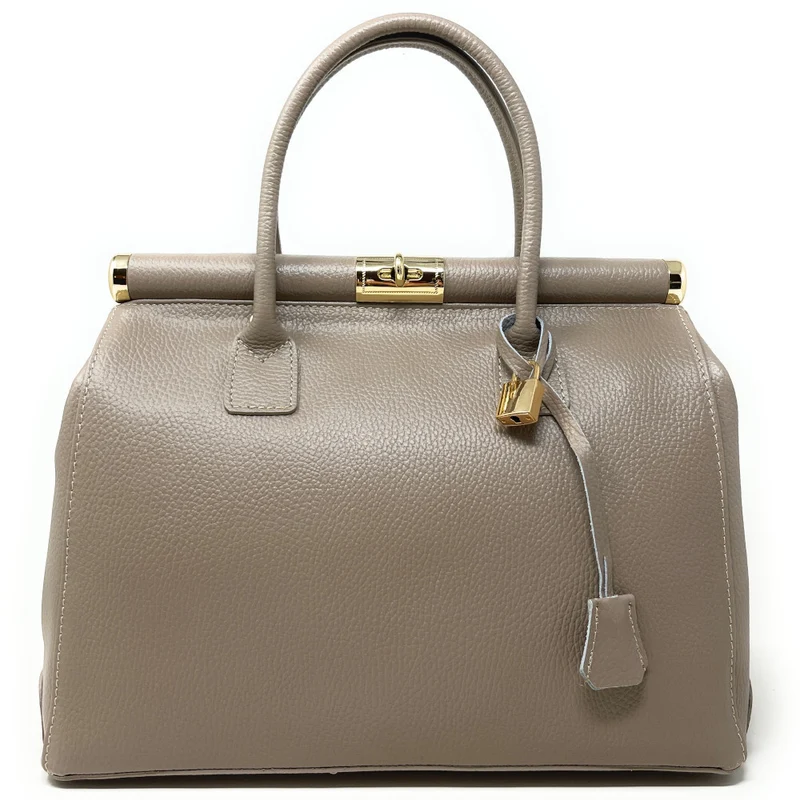 Sac bowling en cuir grainé TROCADERO Taupe