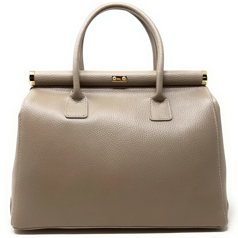 Sac bowling en cuir grainé TROCADERO Taupe