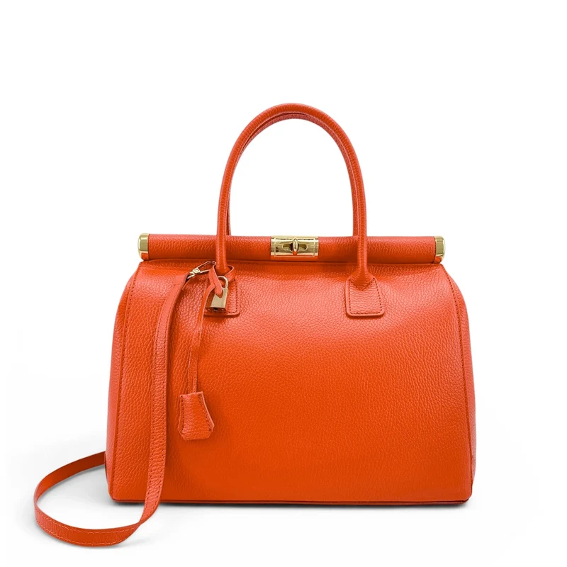 Sac bowling en cuir grainé TROCADERO Orange