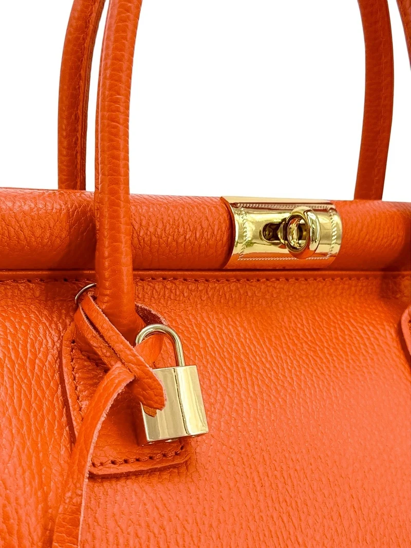 Sac bowling en cuir grainé TROCADERO Orange