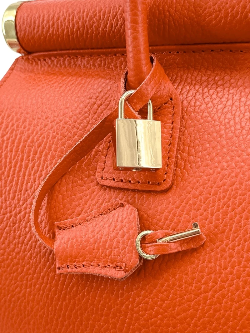Sac bowling en cuir grainé TROCADERO Orange