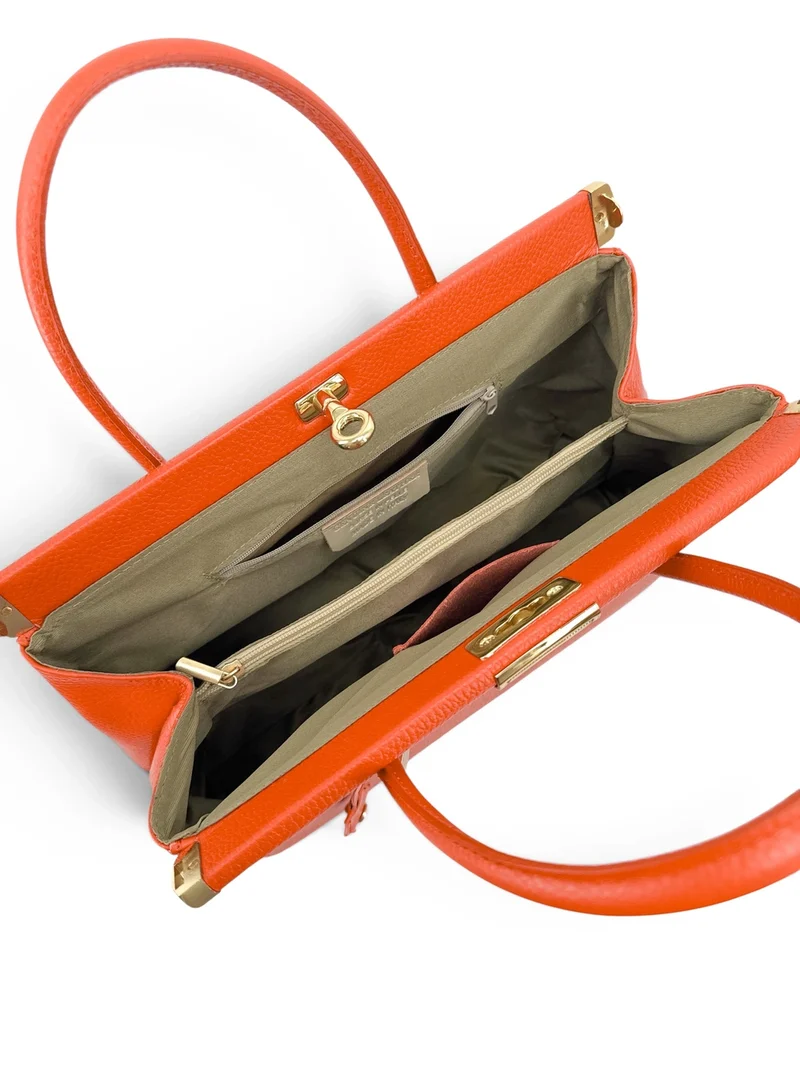 Sac bowling en cuir grainé TROCADERO Orange