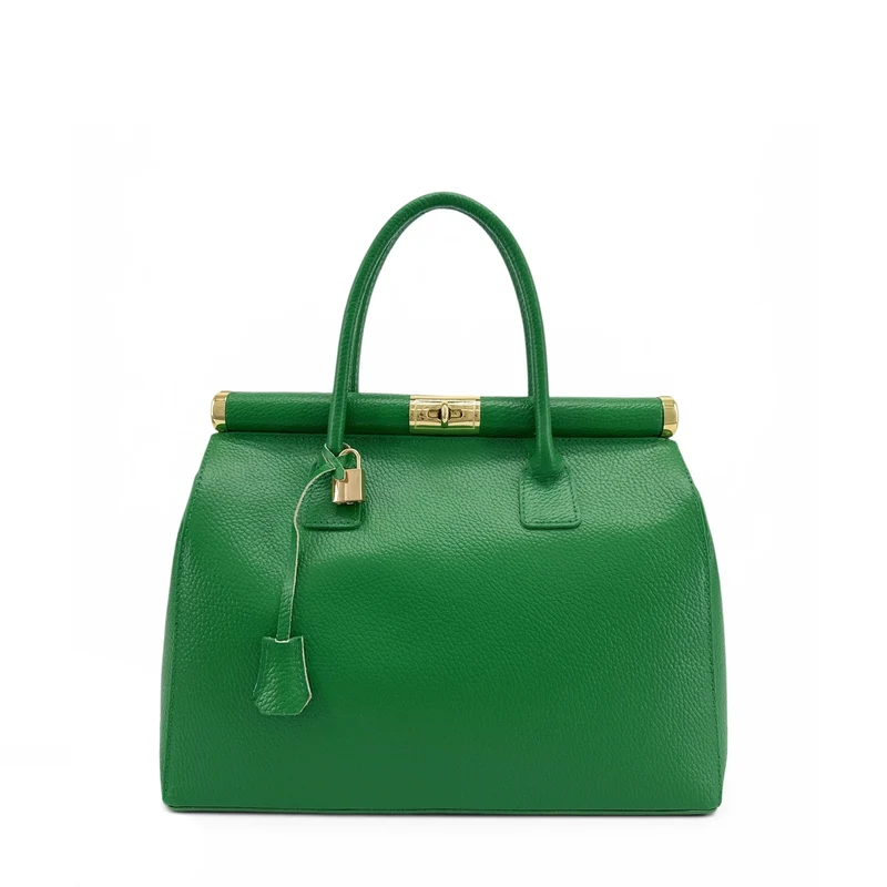 Sac bowling en cuir grainé TROCADERO Vert anglais