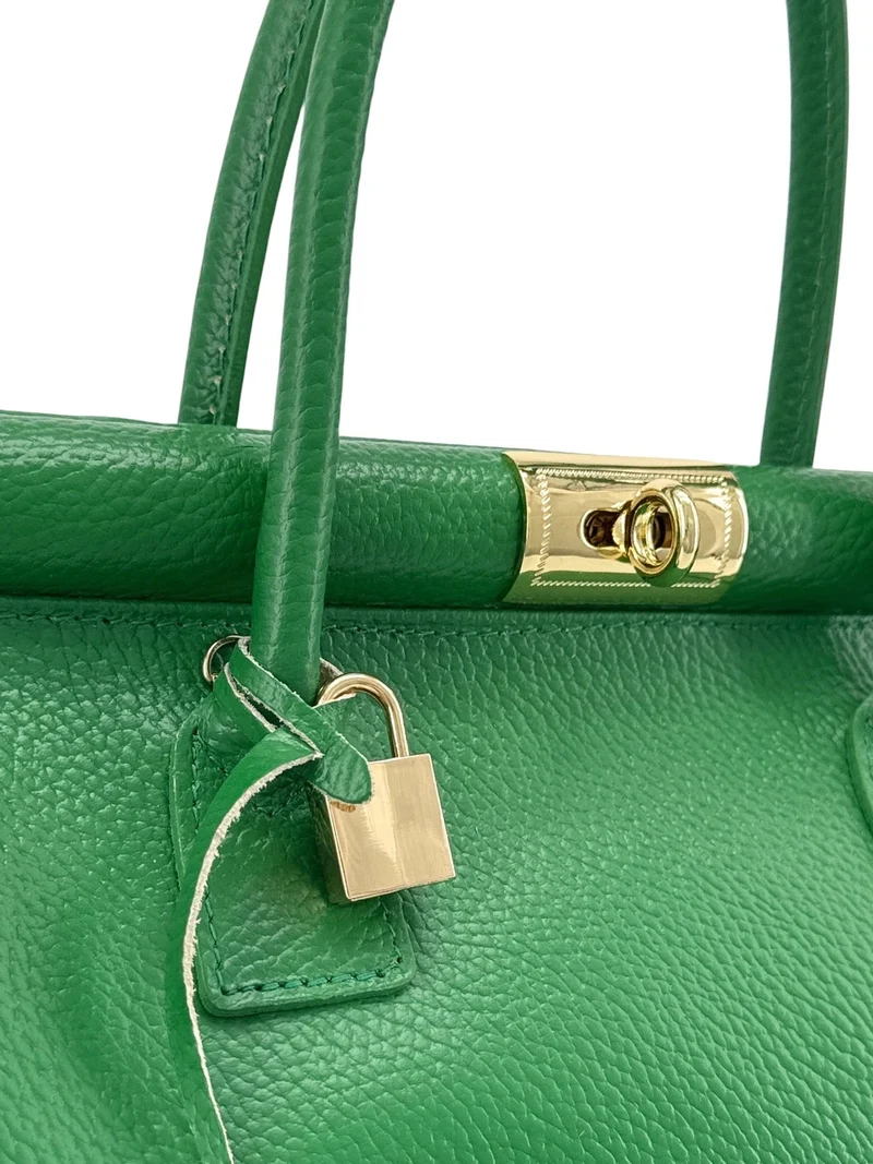 Sac bowling en cuir grainé TROCADERO Vert anglais