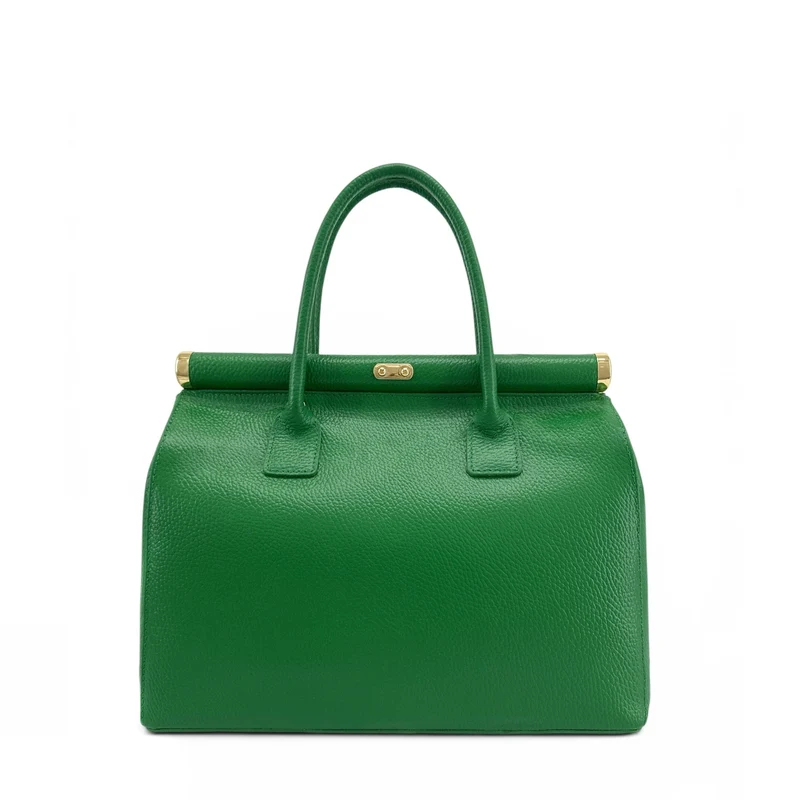 Sac bowling en cuir grainé TROCADERO Vert anglais