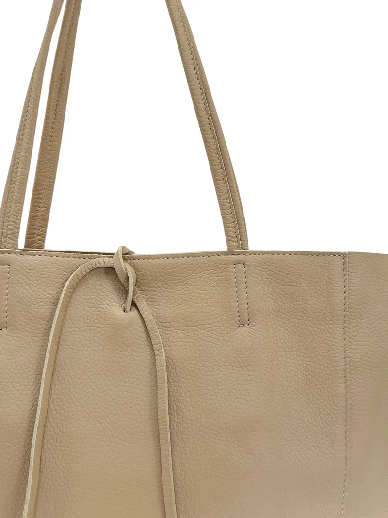 Sac cabas en cuir grainé HOBART Taupe