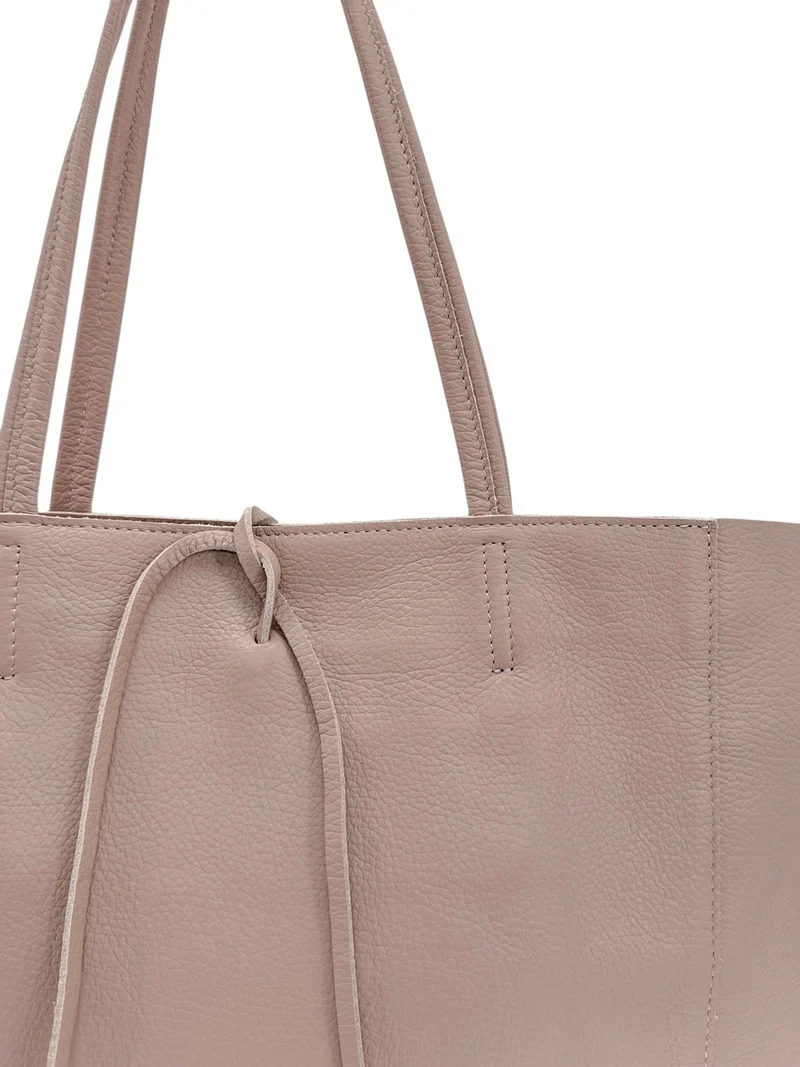 Sac cabas en cuir grainé HOBART Rose nude