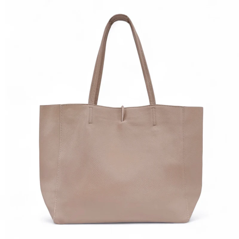 Sac cabas en cuir grainé HOBART Rose nude