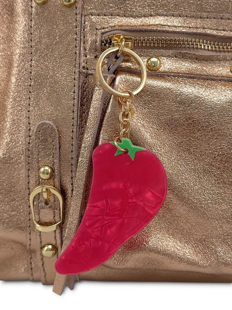 Porte-clés en métal et acrylique LUCKY PEPPER