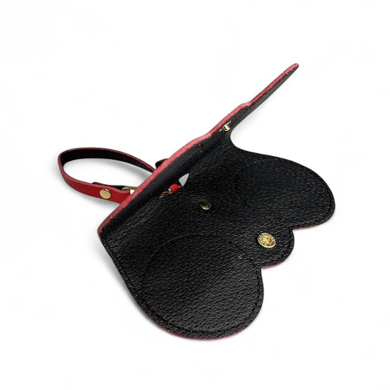 Etui à lunettes en cuir grainé PEANUT Rouge garance