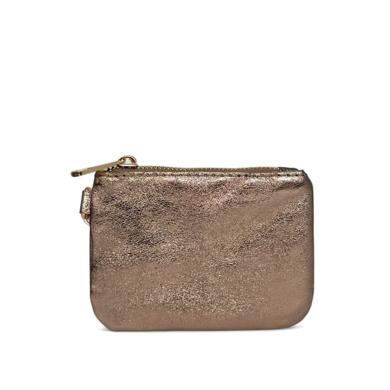 Porte-monnaie porte-clés en cuir irisé POCKET GLOW Champagne
