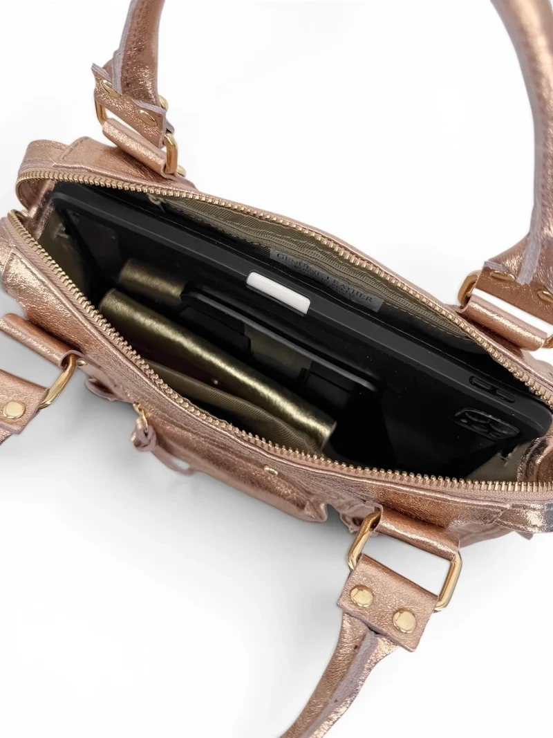 Sac à main en cuir irisé SANDSTORM GOLD Rose gold