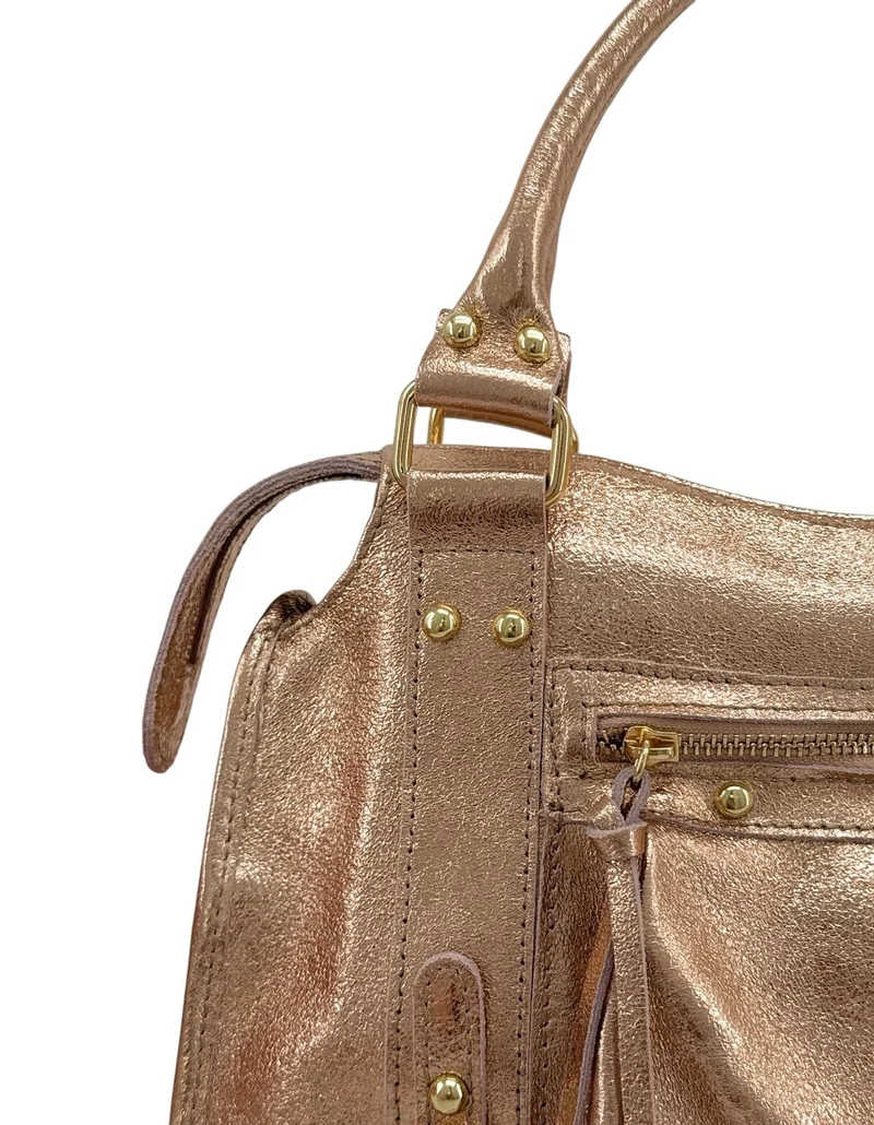 Sac à main en cuir irisé SANDSTORM GOLD Rose gold